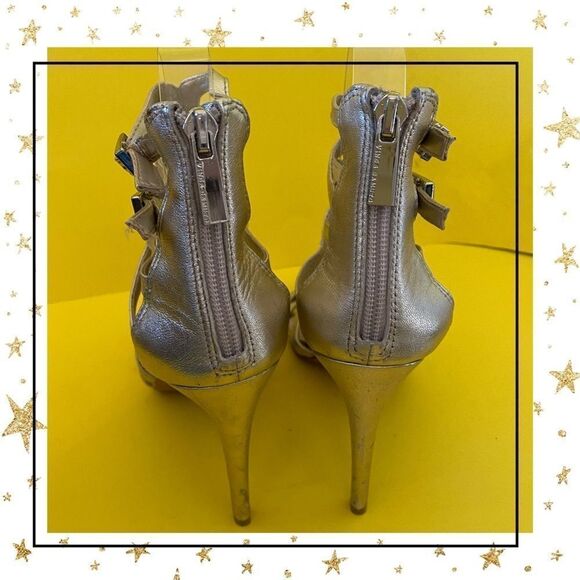 Vince Camuto Metallic Gladiator Heels Sandals 7 - Picture 6 of 7